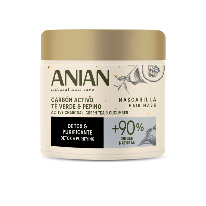 ANIAN - MASCARILLA CARBÓN ACTIVO, TÉ VERDE & PEPINO 350 ML