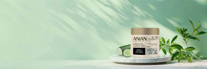 ANIAN - MASCARILLA CARBÓN ACTIVO, TÉ VERDE & PEPINO 350 ML