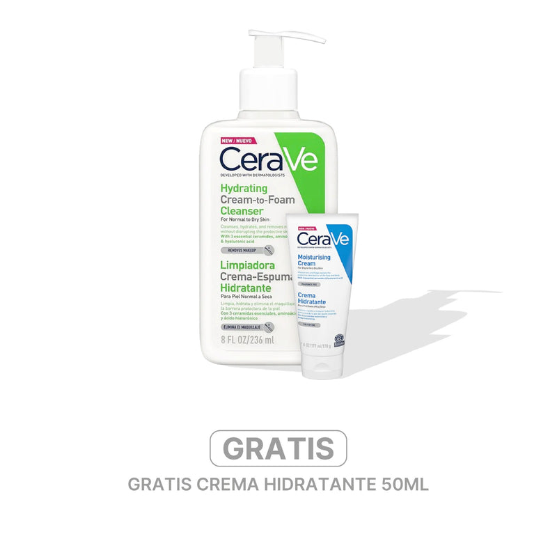 CERAVE PACK - LIMPIADOR CREMA ESPUMA 236 ML + CREMA HIDRATANTE 50 ML