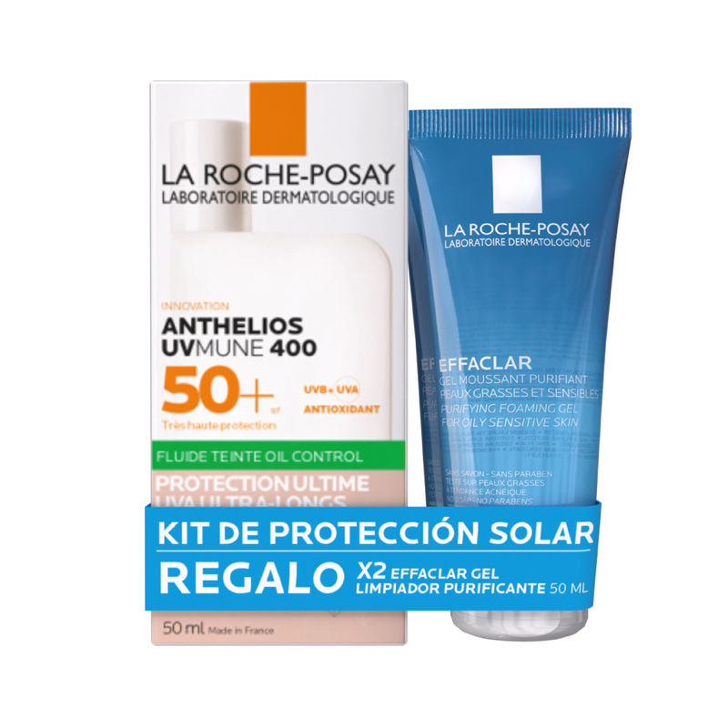 LA ROCHE-POSAY - ANTHELIOS UV MUNE 400 OIL CONTROL FLUID  CON COLOR (KIT PROTECCIÓN SOLAR)